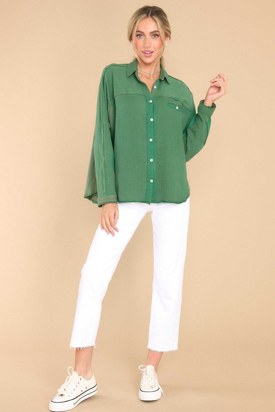 Clothing Red Dress Casual Tops | Carolina Chic Top Green