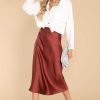 Clothing Red Dress Skirts | Strings Attached Midi Skirt Copper