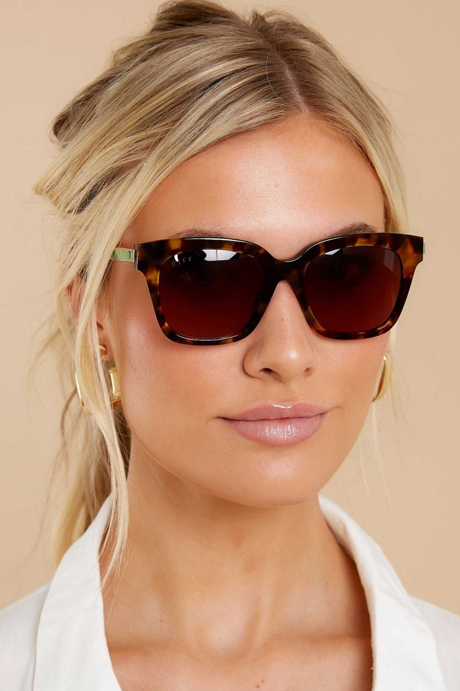 Accessories DIFF Sunglasses | Bella Xs Brown Fade Sunglasses Amber Tortoise