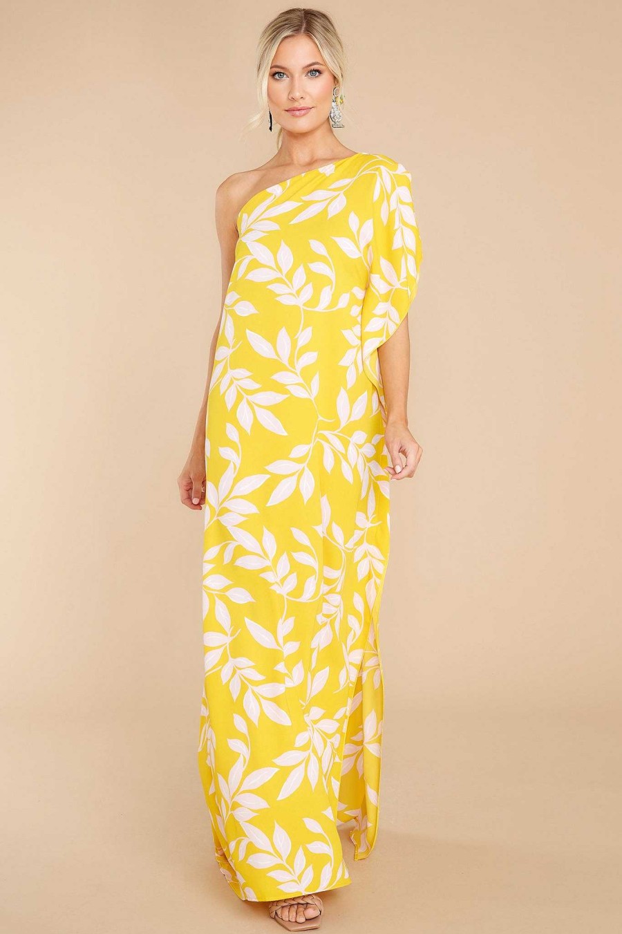 Clothing Red Dress Maxi Dresses | Palm Spring Paradise Yellow Print Maxi Dress Palmspring Yellow
