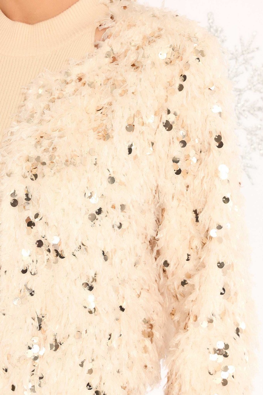 Clothing Red Dress Jackets | More My Thing Sequin Jacket Ivory