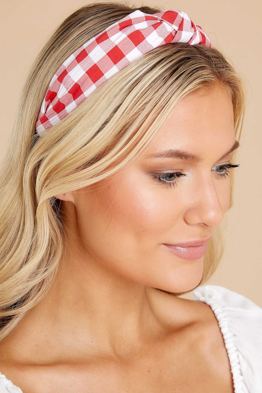Accessories Red Dress Hair Accessories | Timeless Beauty Headband Red Gingham