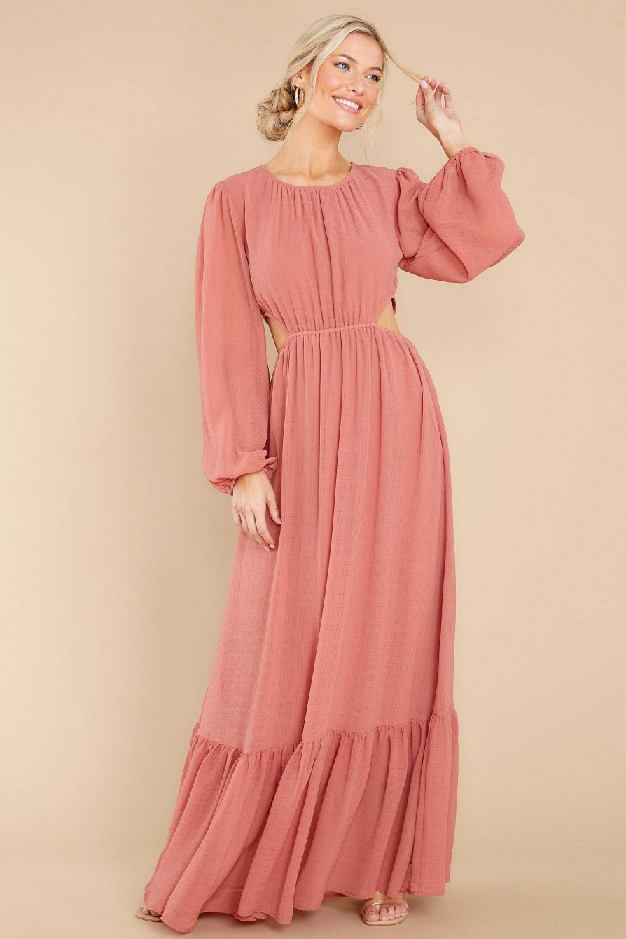 Clothing Red Dress Maxi Dresses | Walkaway Wink Maxi Dress Rose
