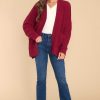 Clothing Red Dress Sweaters | Moving On Up Cardigan Wine