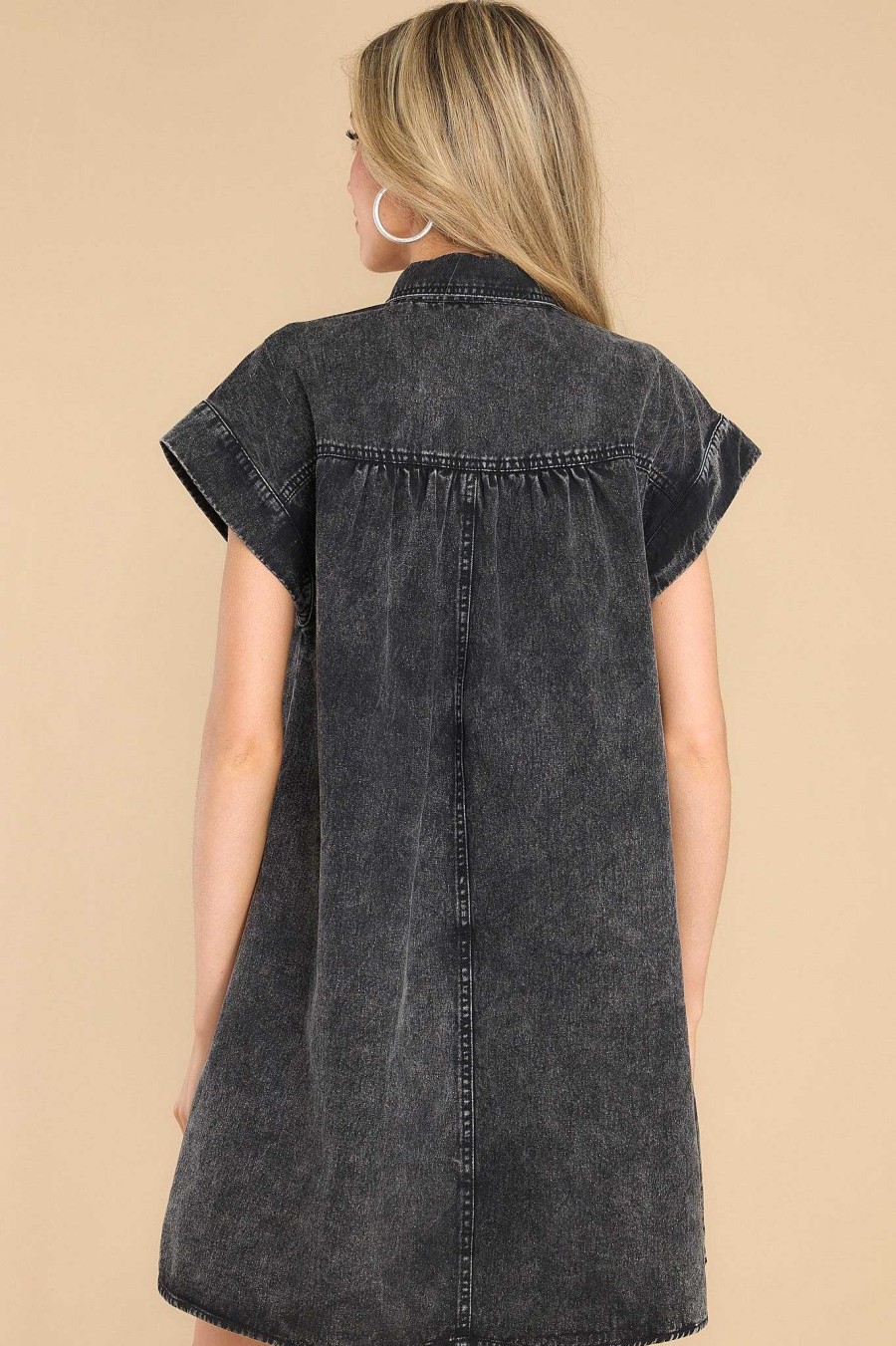 Clothing Red Dress Mini Dresses | Achieve Greatness Denim Dress Black