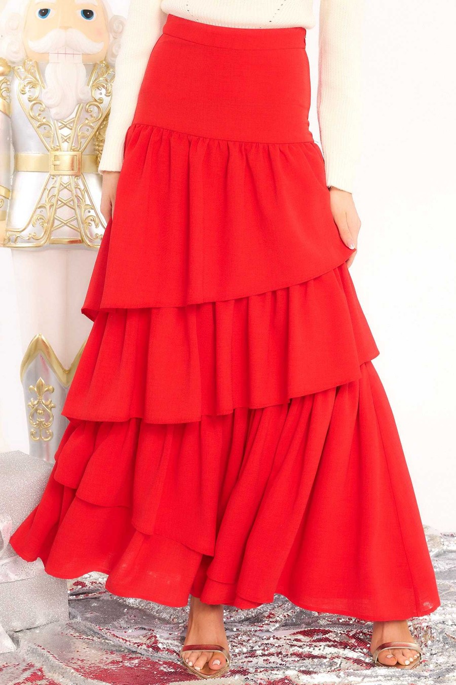 Clothing Aura Skirts | Burning Up The Dance Floor Skirt Red