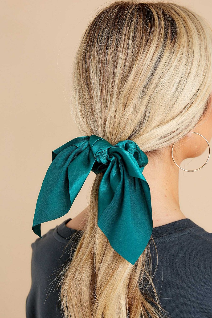 Accessories Red Dress Hair Accessories | Forget Me Knot Scrunchie Hunter Green