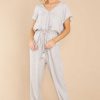 Clothing Red Dress Jumpsuits | Bold Direction Print Jumpsuit Taupe