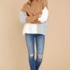 Clothing Red Dress Sweaters | Fall'S Embrace Multi Sweater Camel