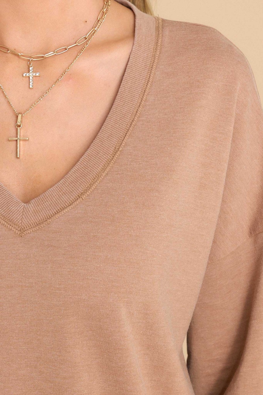Clothing Z Supply Sweaters | Modern V-Neck Weekender Top Brown