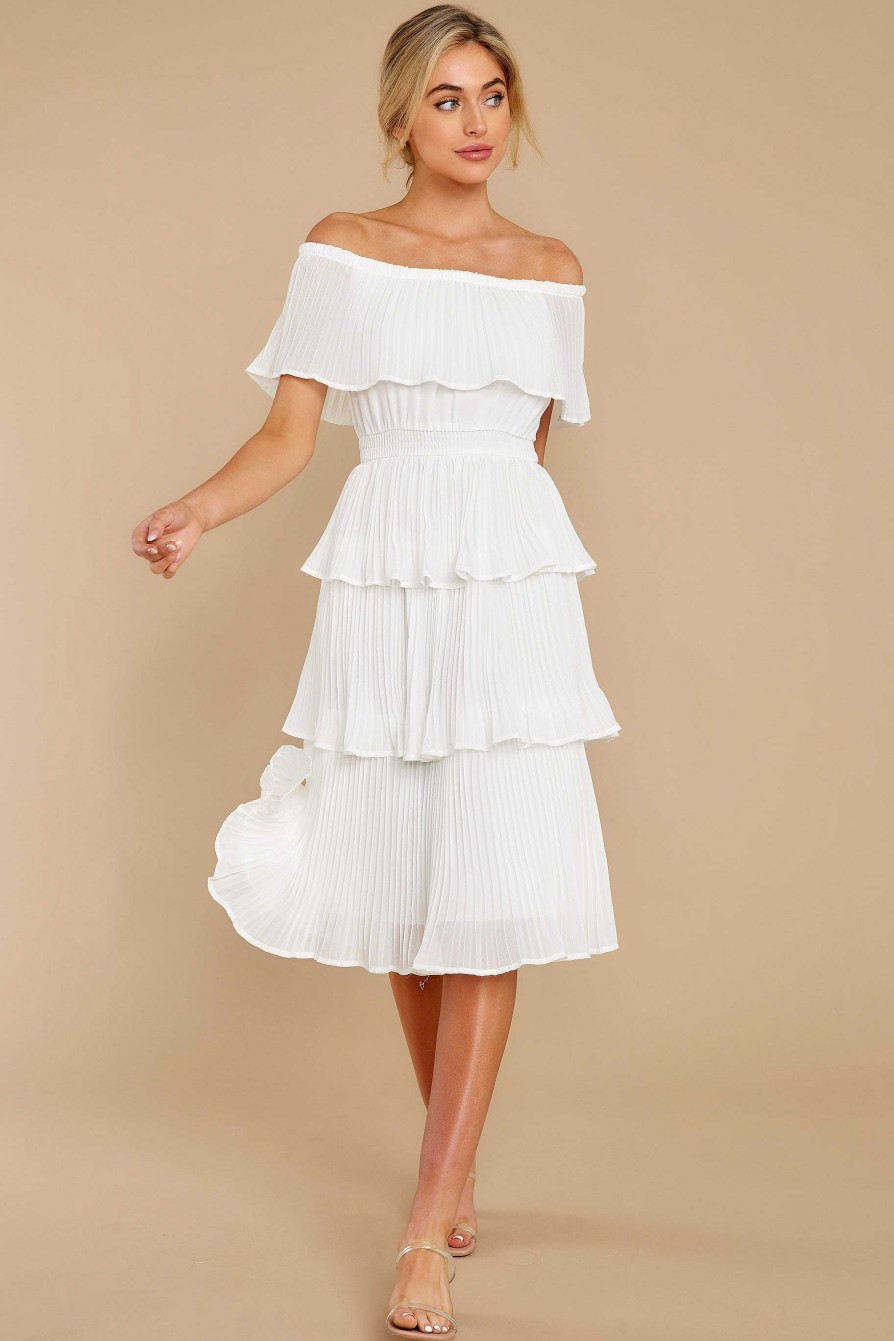 Clothing Red Dress White Dresses | Delightfully Chic Midi Dress White