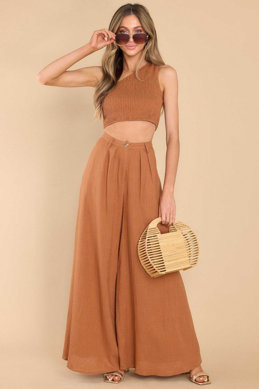 Clothing Red Dress Two Piece Sets | Powerful Feeling Light Two Piece Set Brown