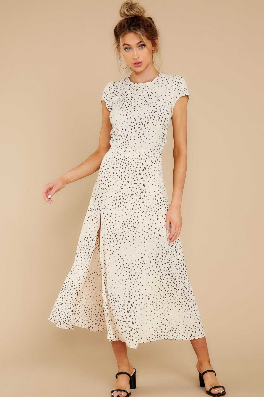 Clothing Red Dress Maxi Dresses | Follow Where You Go Cream Print Maxi Dress Beige