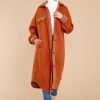 Clothing Red Dress Coats | Making A Statement Longline Jacket Rust