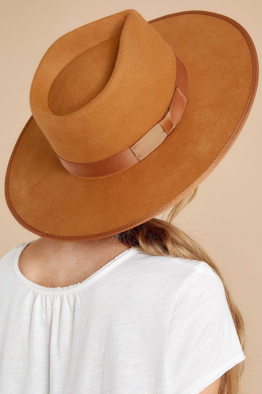 Accessories Red Dress Hats | Top It Off Cognac Hat Cognac Dropitoff