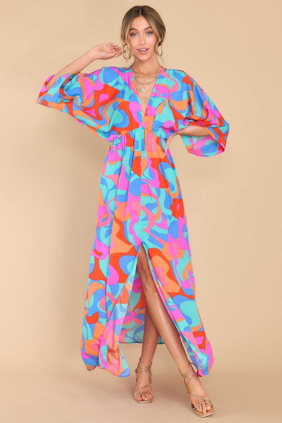 Clothing Red Dress Maxi Dresses | Must Be Love Print Maxi Dress Mint