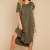 Clothing Red Dress Midi Dresses | Look For Comfort Midi Dress Olive