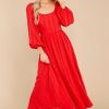 Clothing Aura Maxi Dresses | Daring Vision Maxi Dress Red