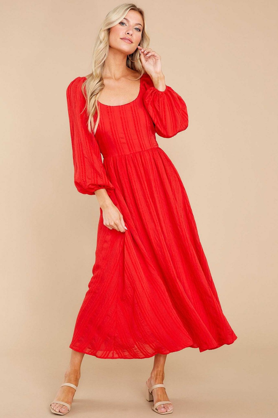 Clothing Aura Maxi Dresses | Daring Vision Maxi Dress Red