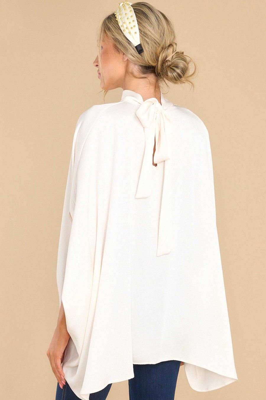 Clothing Red Dress Blouses & Shirts | Kiss And Won'T Tell Top Ivory