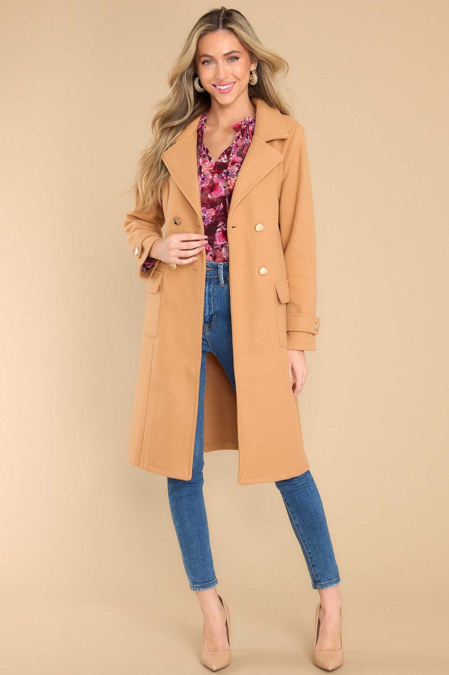 Clothing Red Dress Coats | Winter Wishes Coat Camel