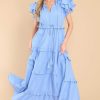 Clothing Aura Maxi Dresses | Ruffle Some Feathers Blissful Maxi Dress Blue