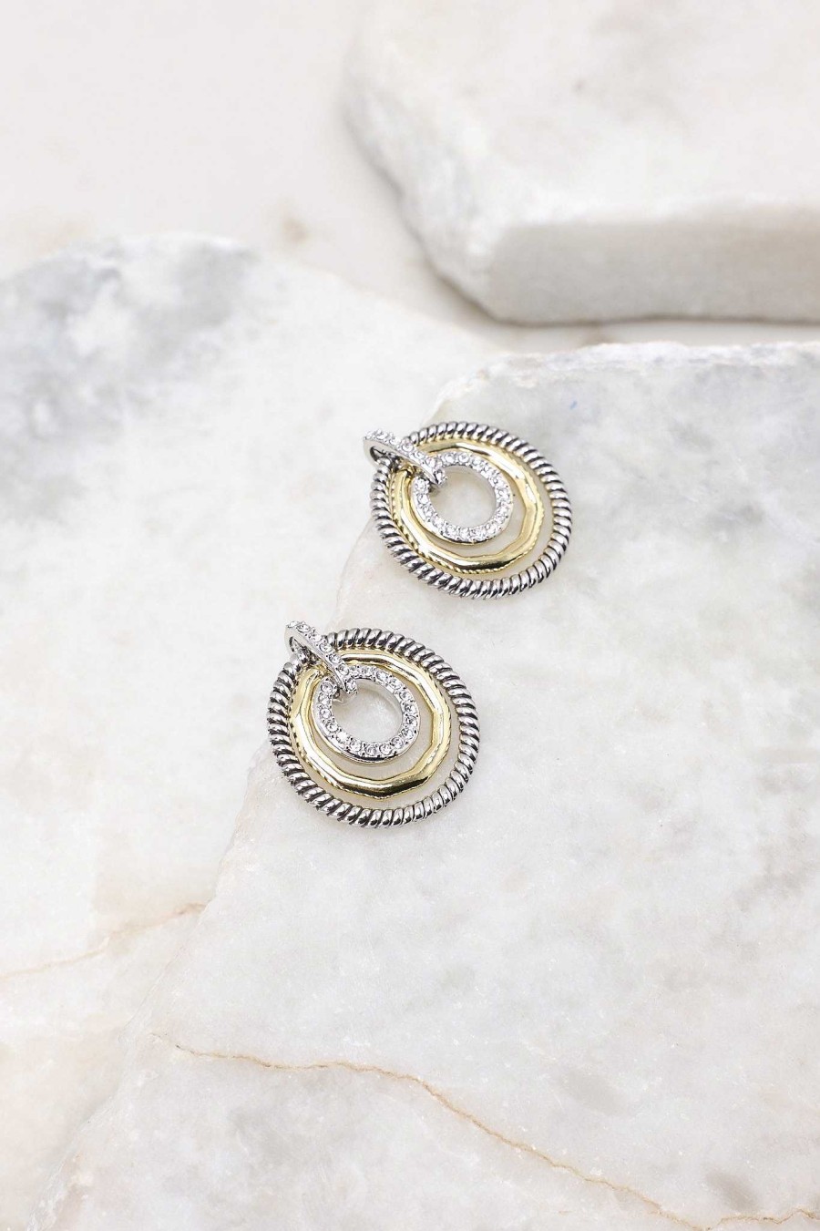 Jewelry Red Dress | Metallic Harmony Gold Hoop Earrings Silver