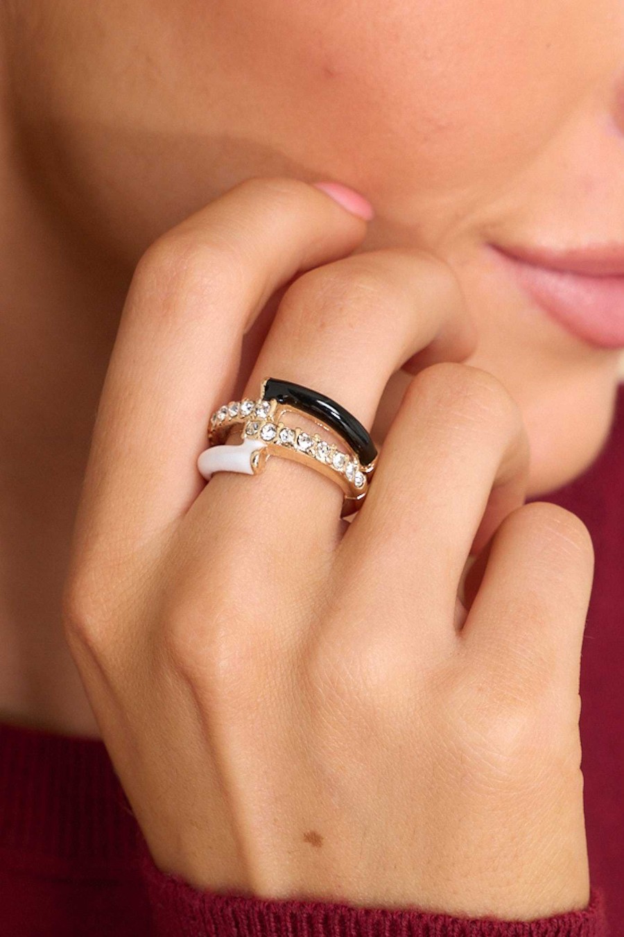 Jewelry Red Dress | With Certainty And White Ring Black