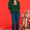 Clothing Red Dress Sweaters | Living Right Sweater Hunter Green