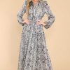 Clothing Red Dress Maxi Dresses | Behind My Back Snake Skin Print Maxi Dress Grey