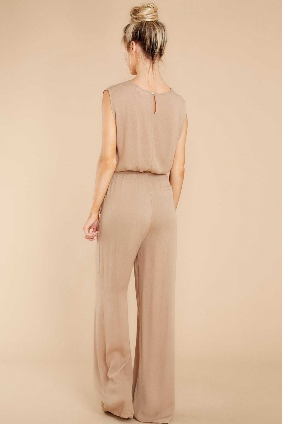 Clothing Red Dress Two Piece Sets | On The Boardwalk Light Tan Two Piece Set Taupe
