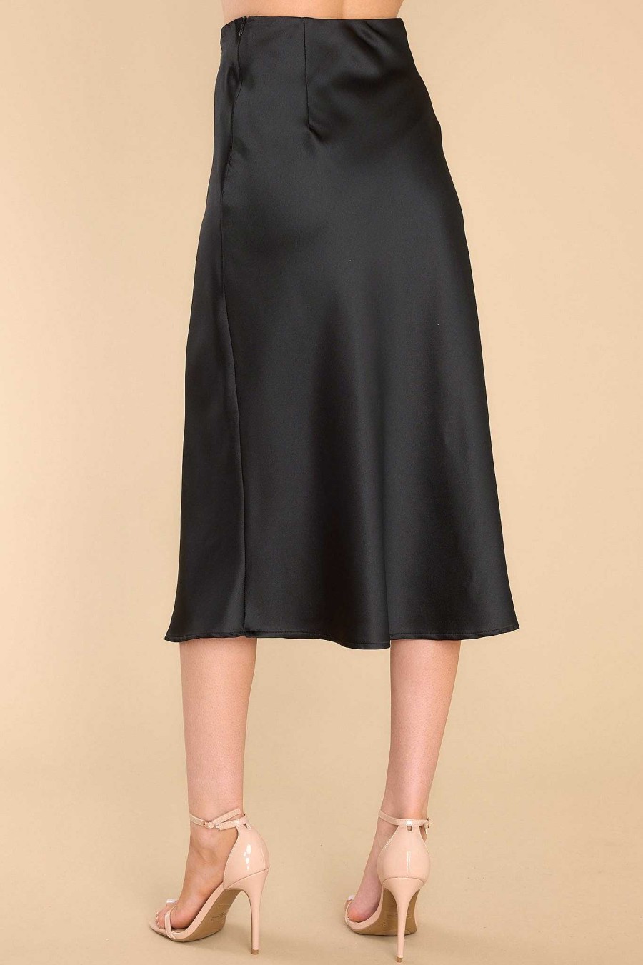 Clothing Red Dress Skirts | Strings Attached Midi Skirt Black