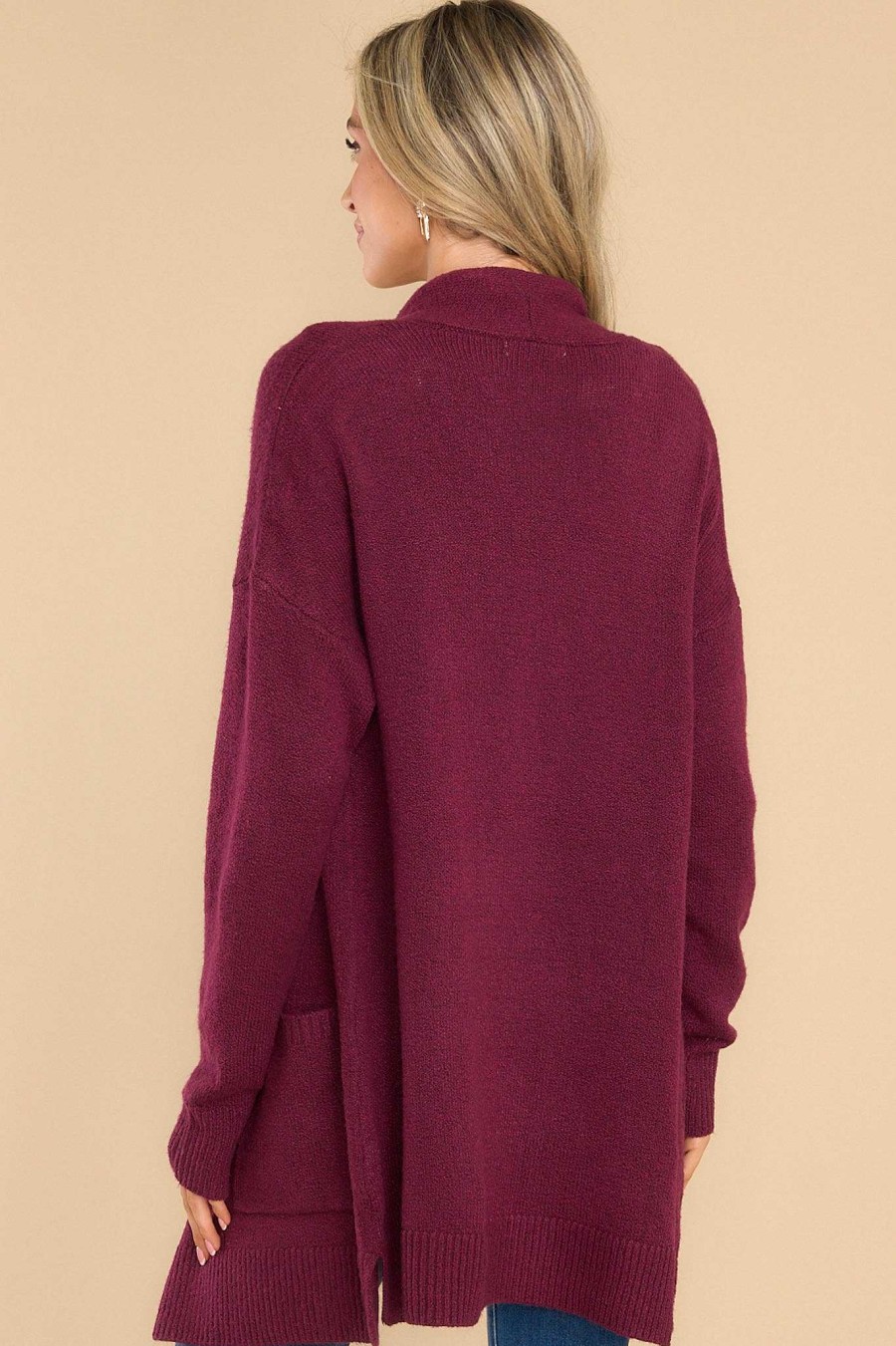 Clothing Red Dress Casual Tops | Pocketful Of Fun Times Cardigan Berry