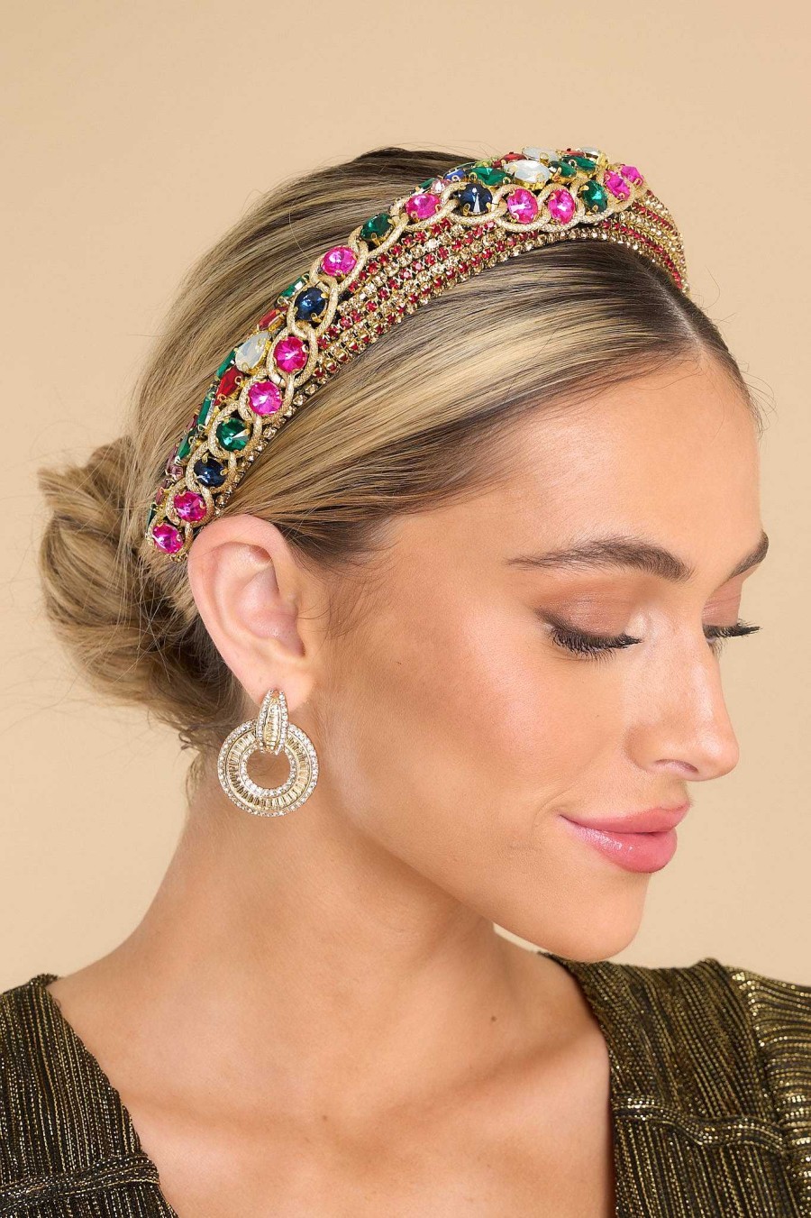 Accessories Red Dress Hair Accessories | Out Of Reach Multi Headband Gold