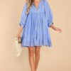 Clothing Victoria Dunn Mini Dresses | Clover Shadow Mini Dress Blue