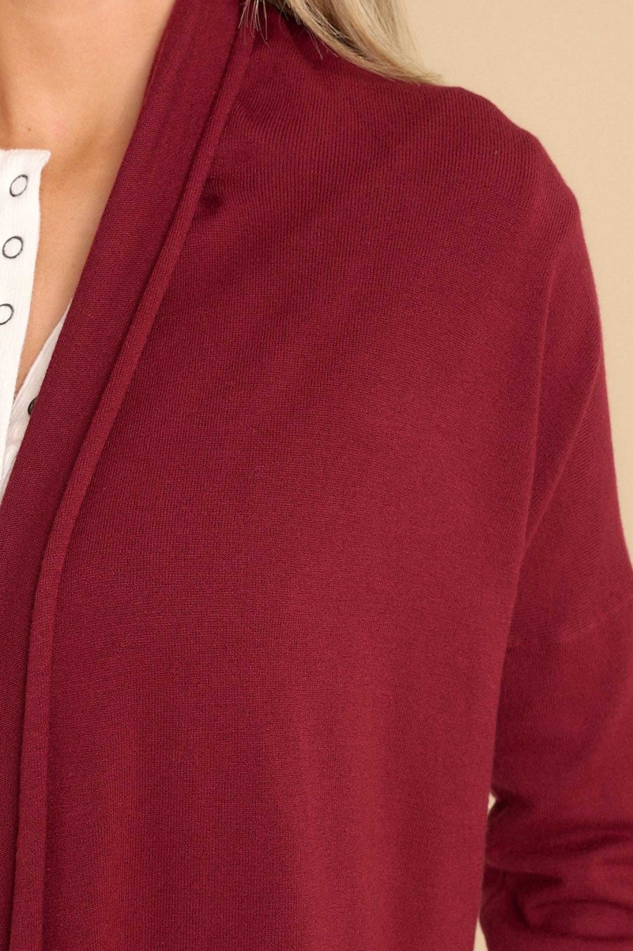 Clothing Red Dress Casual Tops | Lovely Weather Cardigan Sangria
