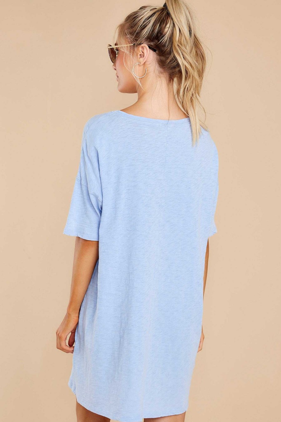 Clothing Z Supply Casual Dresses | Delta Slub T-Shirt Dress Perennial Blue