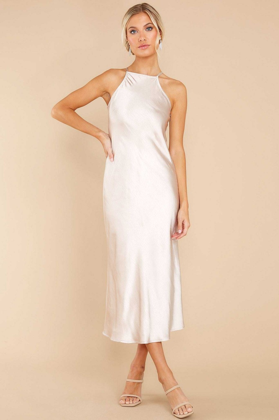 Clothing Aura Midi Dresses | Perfect For Us Dress Champagne