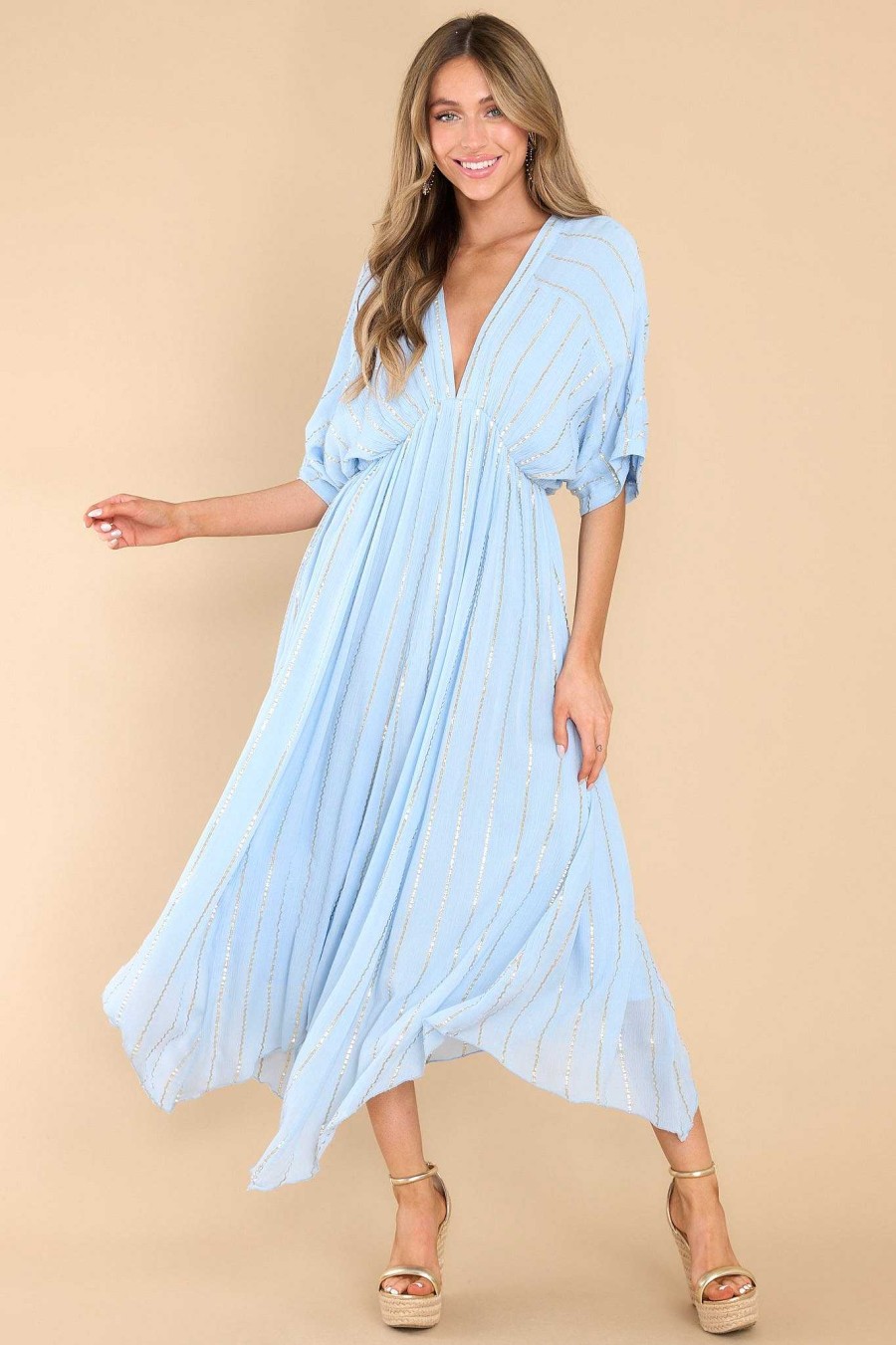 Clothing Red Dress Maxi Dresses | Always Shimmering Maxi Dress Light Blue