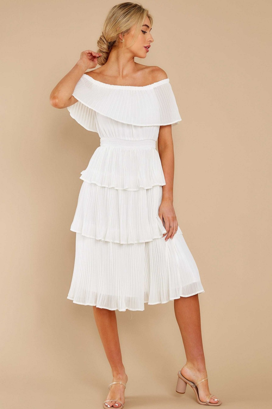 Clothing Red Dress White Dresses | Delightfully Chic Midi Dress White
