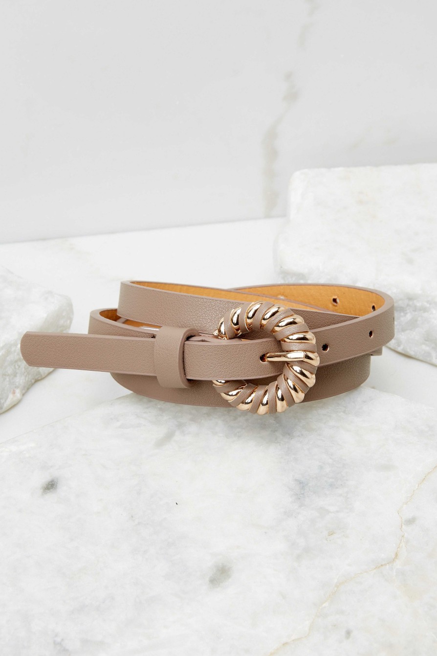 Accessories Red Dress Belts | Croissant Wrap Belt Beige