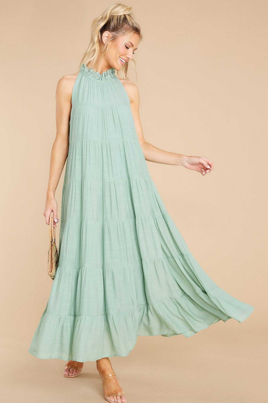 Clothing Red Dress Maxi Dresses | Take Me Dancing Maxi Dress Sage