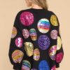 Clothing Queen of Sparkles Mini Dresses | Multi Disco Ball Sweatshirt Dress Black