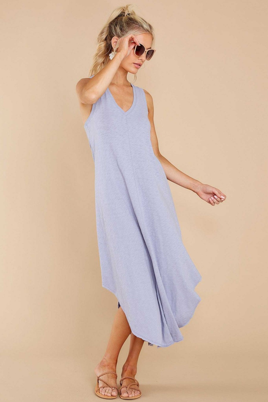 Clothing Z Supply Maxi Dresses | Reverie Midi Dress Lavender Grey