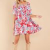 Clothing Red Dress Floral Dresses | Enchanting Ways Floral Print Dress Hot Pink