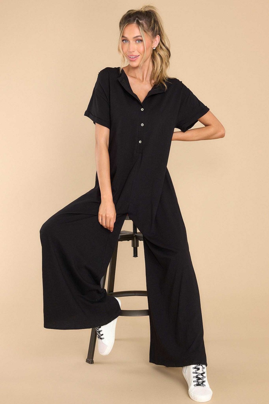 Clothing Story Jumpsuits | Feeling Like Myself Jumpsuit Black