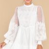 Clothing Aura Mini Dresses | On My Best Behavior Eyelet Dress White
