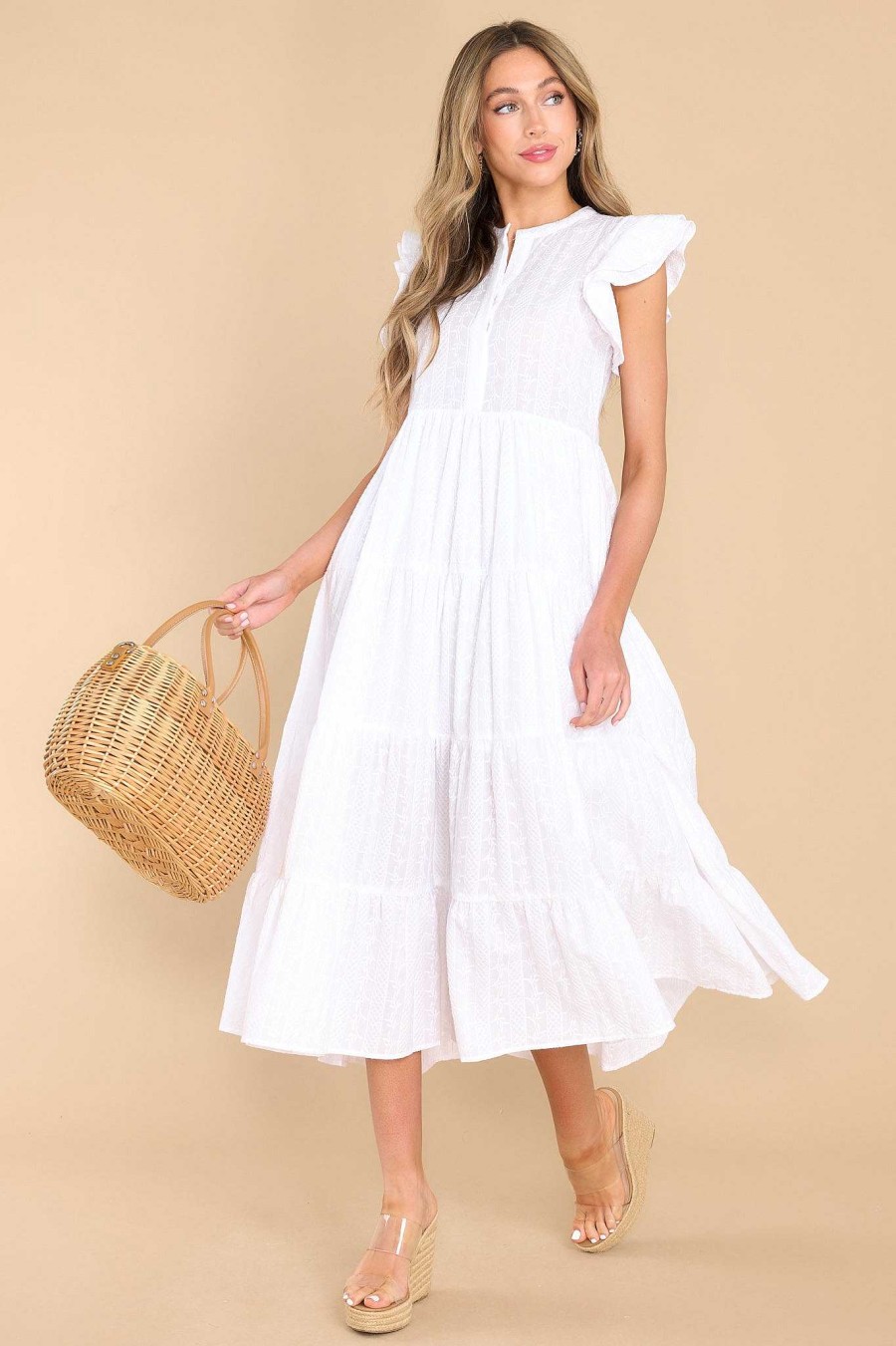 Clothing Red Dress Midi Dresses | Beyond Compare Midi Dress White