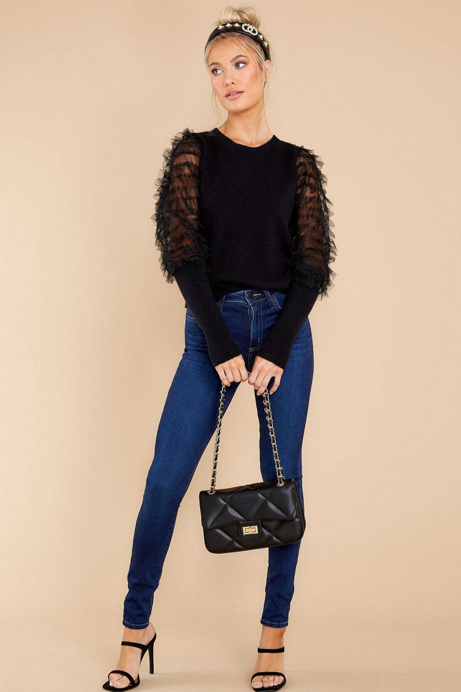 Clothing Aura Sweaters | Keep It Fancy Sweater Black