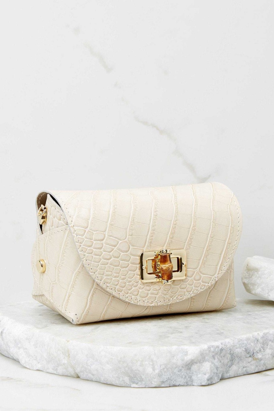 Accessories German Fuentes Clutches & Pouches | The Little Details Leather Bag Cream